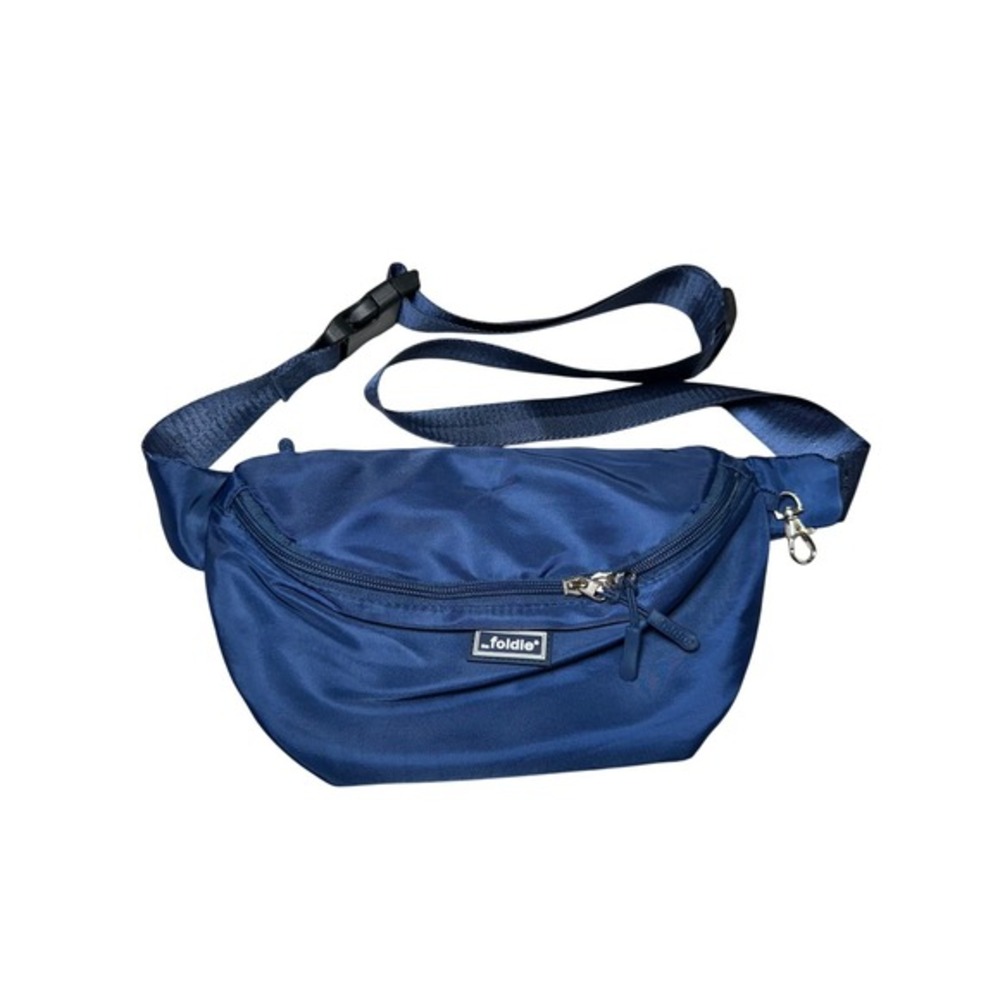 The Foldie Navy Belt Bag Crossbody RFID Travel Fanny Pack - Picture 3 of 6